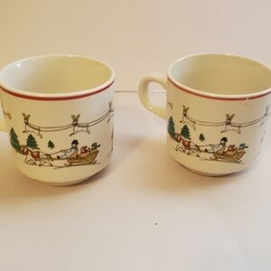 Vintage set of 2. 1987 Jamestown China. Replacement mugs. Coffee mug